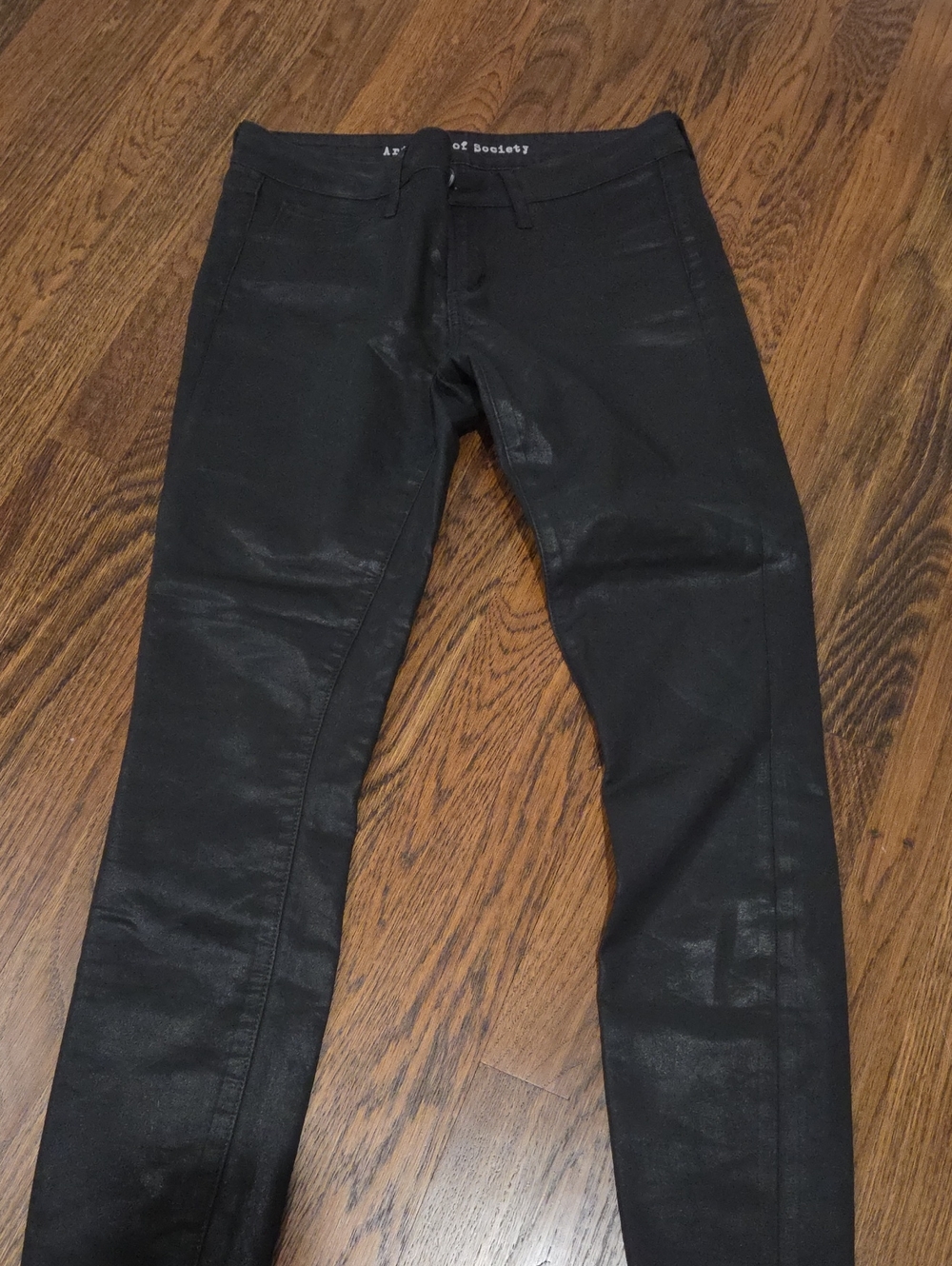 Articles Of Society Black Skinny Coated Jeans